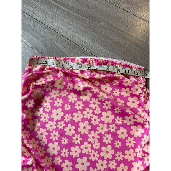 Y2K Unbranded Womens Top Size S Pink and Yellow Floral Tube top Sleeveless Retro - Picture 5 of 5